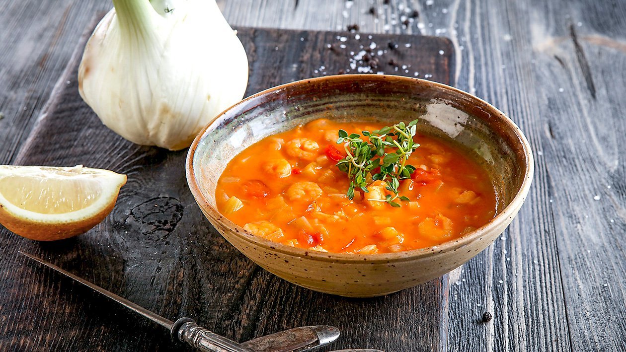 Kremowa zupa krewetkowa z warzywami – - Przepis
